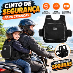 Colete Cinto de Segurança Infantil Para Andar Moto Criança Arnês de Bolsa de Armazenamento Portátil