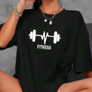 Camiseta Camisa Oversized Casual Feminina Basica 100%Algodão Fitness Gym Academia Treino Halter