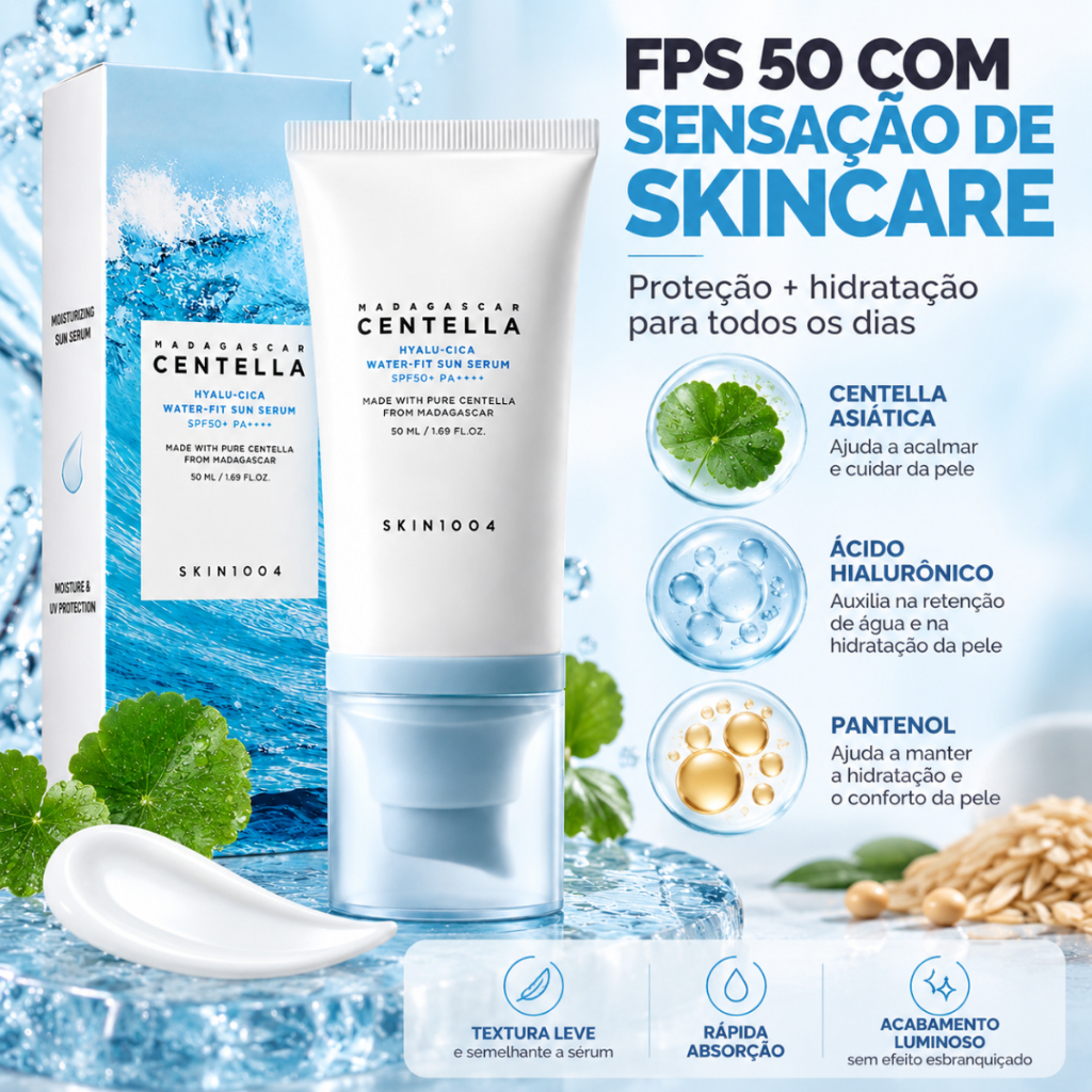 Protetor Solar Facial FPS 50 SKIN1004 Hyalu-Cica Sun Serum 50ml — imagem 2 de 2