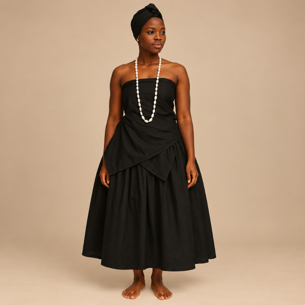 Jogo Completo Baiana Roupa Feminina Candomblé Pomba Gira 3 Peças