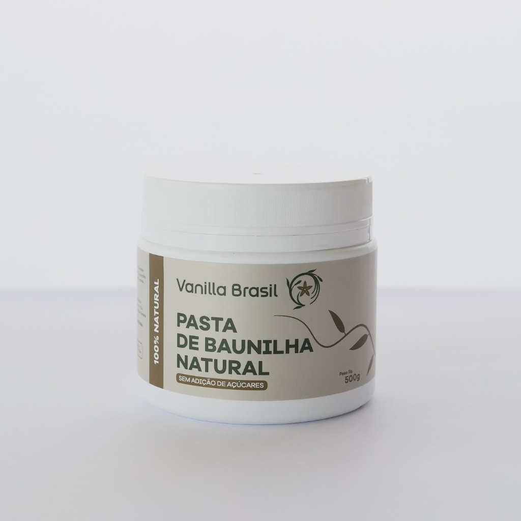 Pasta de Baunilha Natural SEM AÇÚCAR Gourmet Culinária Confeitaria Doceria Vanilla Brasil 500gr