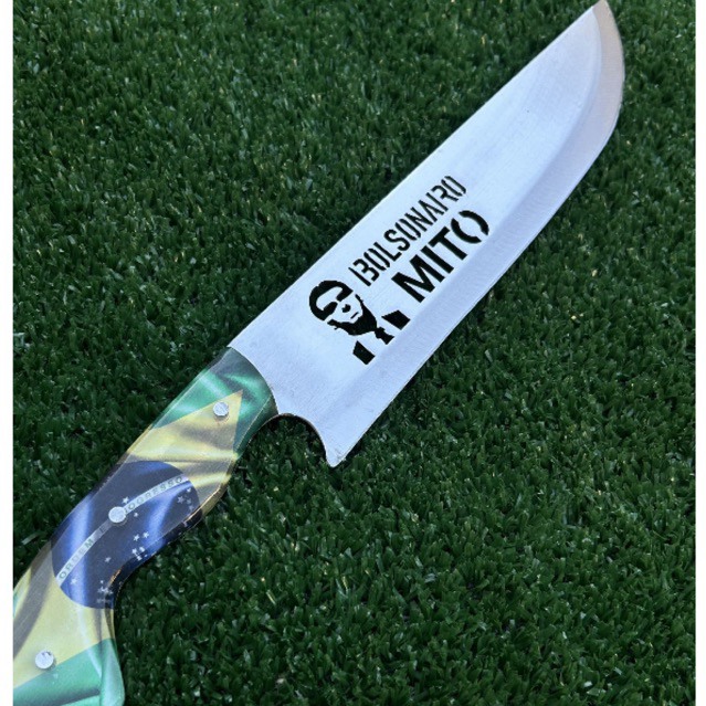 Faca Super Premium Brasil com Gravação Personalizada + Bainha de Couro