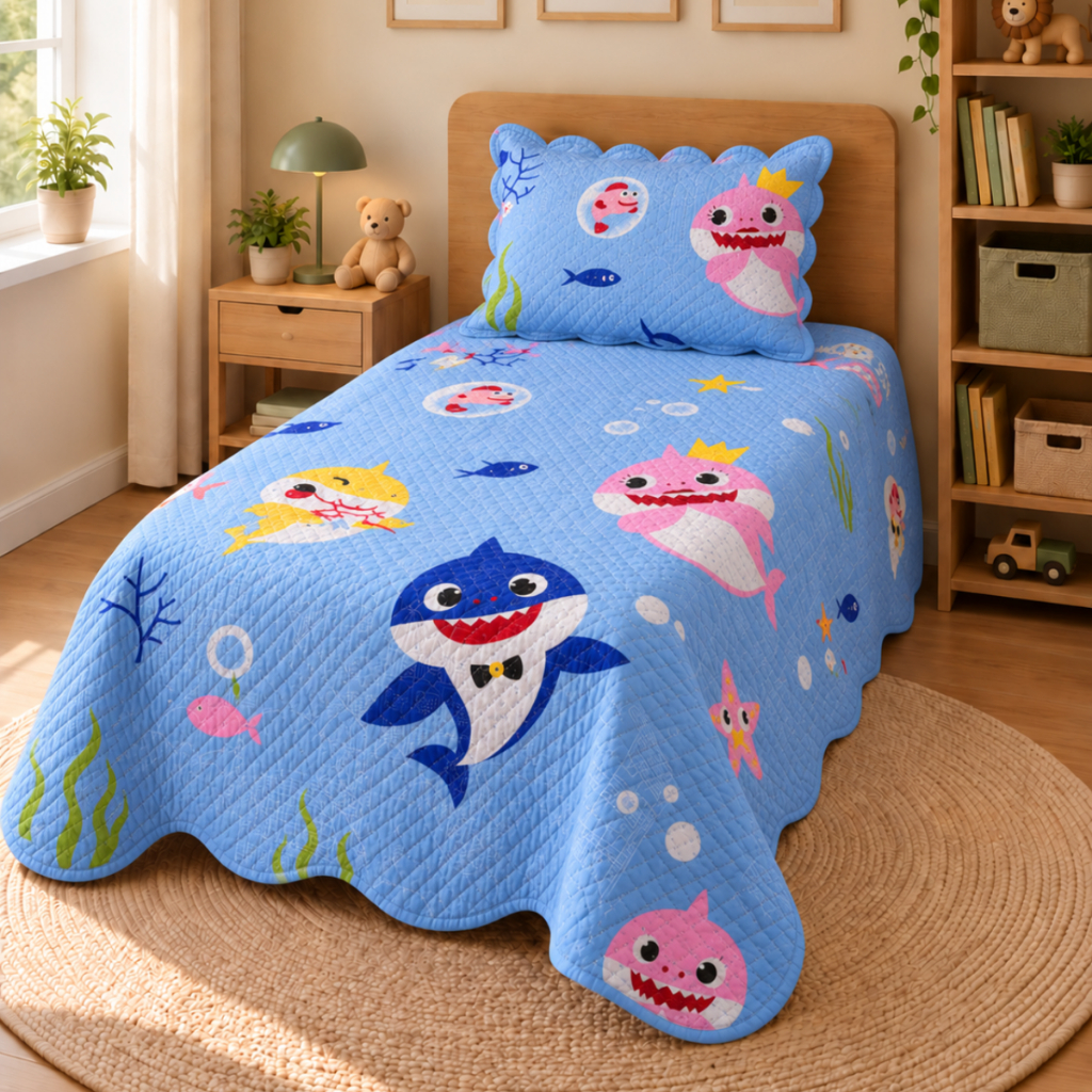 Kit Cobre Leito Colcha Infantil Solteiro 2 Peças Estampado Menina e Menino