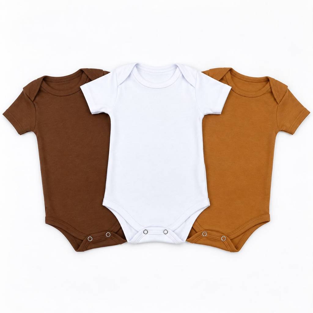 Kit Minimalista 3 peças body bebê manga Menino e Menina P ao GG