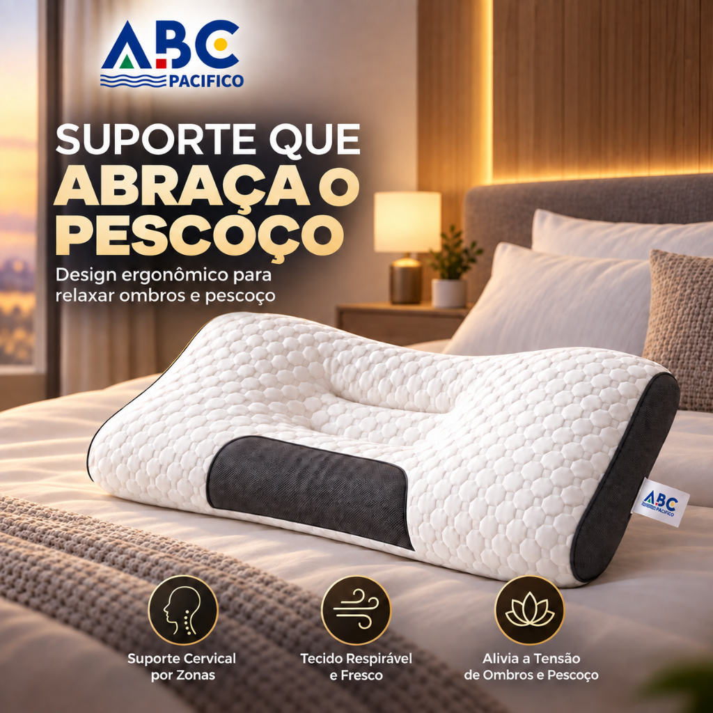 Kit 2 Travesseiro Ortopédico Cervical Respirável - Conforto e Suporte com Toque Macio e Lavável na Máquina