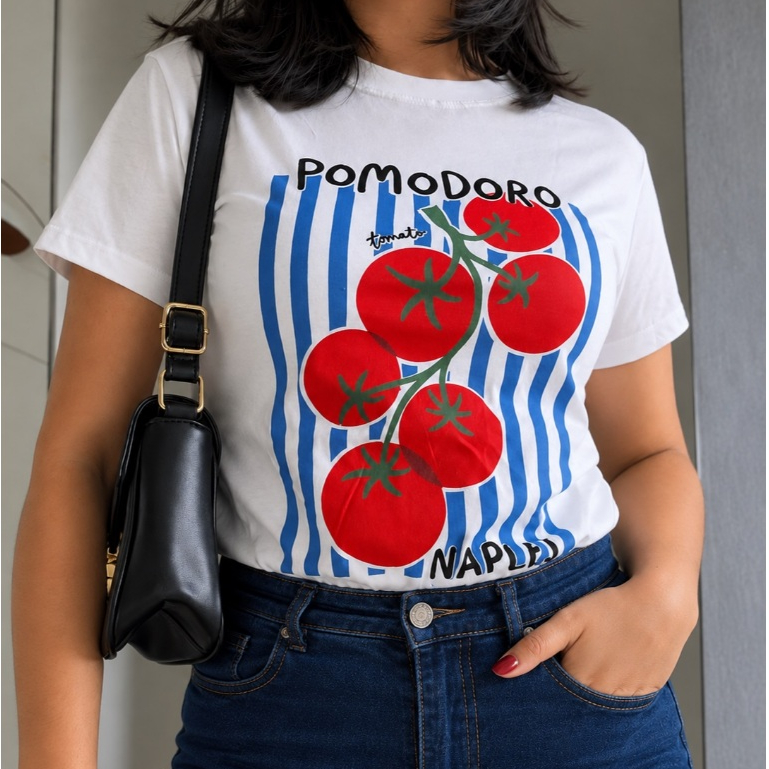 Blusa Feminina Estilosa T-Shirt 100% Algodão Estampada Camiseta Feminina Casual