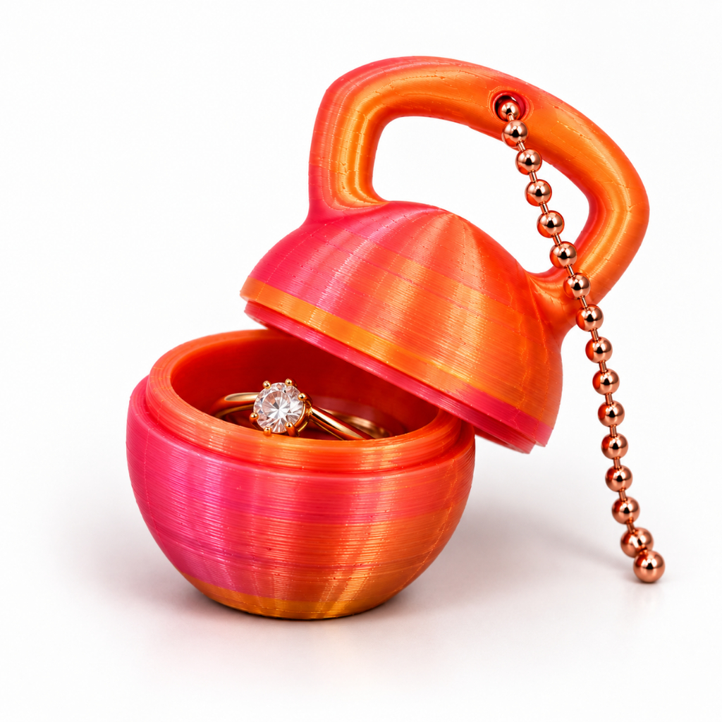 Kit 5 Chaveiro Kettlebell Peso Mini Porta Jóias Aliança 3D Fitness