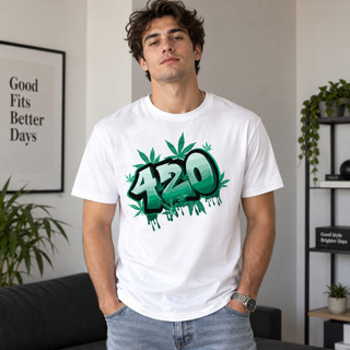 CAMISETA MASCULINA ALGODÃO100% ESTILO URBAN ERVA420