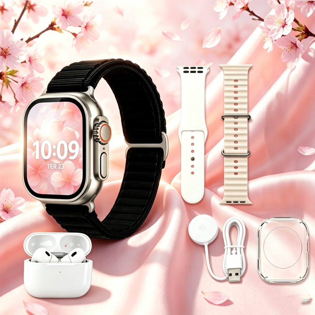 Relógio Inteligente Smartwatch 2026 Tela Infinita 2.02 Polegadas Carregamento Sem Fio Chamada Bluetooth