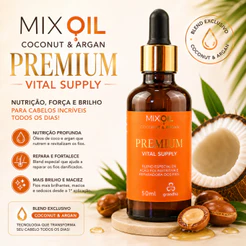 Óleo Finalizador Pós-Praia e Piscina Mix Oil Premium Vital Supply 50ml Hidratação Profunda dos Cabelos Ressecados