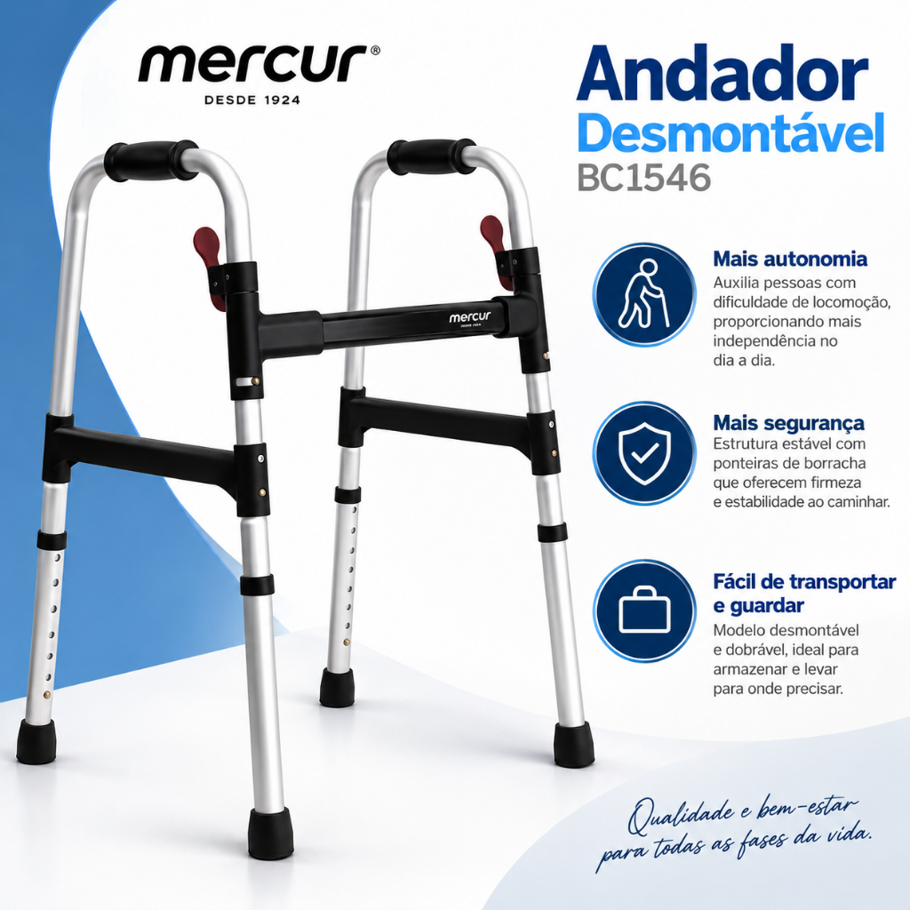 ANDADOR DESMONTAVEL E DOBRAVEL SEM RODAS BC1546 - MERCUR
