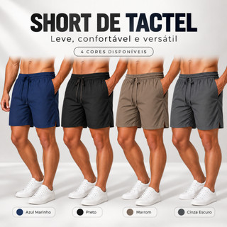 Short Tactel Masculino 95% Poliéster 5% Elastano Básico Bermuda Praia Piscina Academia P ao EGG