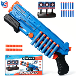 Lançador de Dardos de Espuma com Alvo Eletrônico 12 Dardos Pistola Brinquedo Infantil Tiro ao Alvo