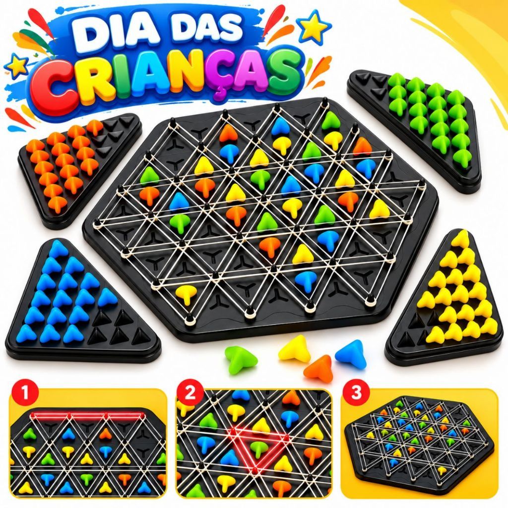 Jogo Dos Triângulos Tabuleiro Geométrico Multijogador