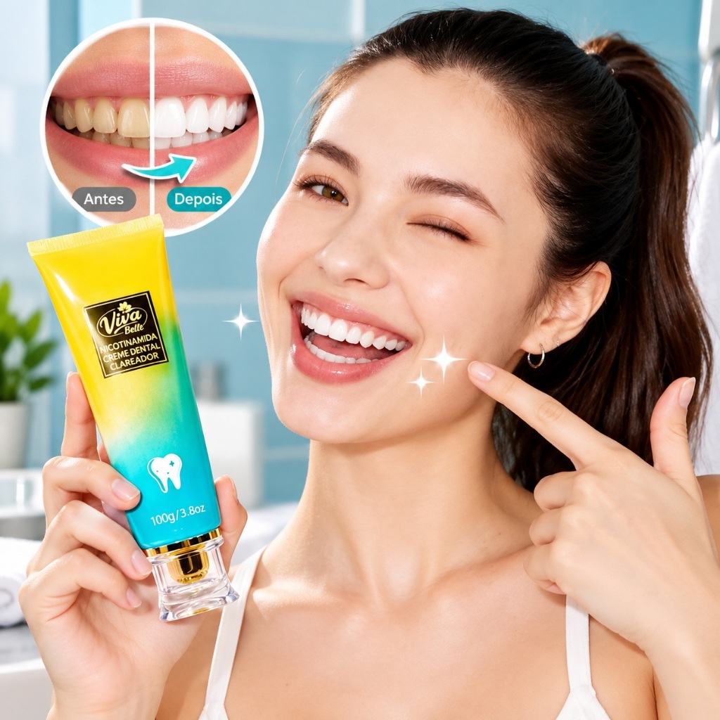 Kit com 2 unidades  VivaBelle Creme Dental com Niacinamida | Clareamento Suave Sem Irritação para Uso Diário toothpaste