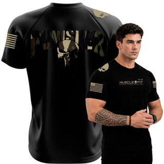 Camiseta Dry Fit Original Masculina Caveira Justiceiro Militar Muscle Fit