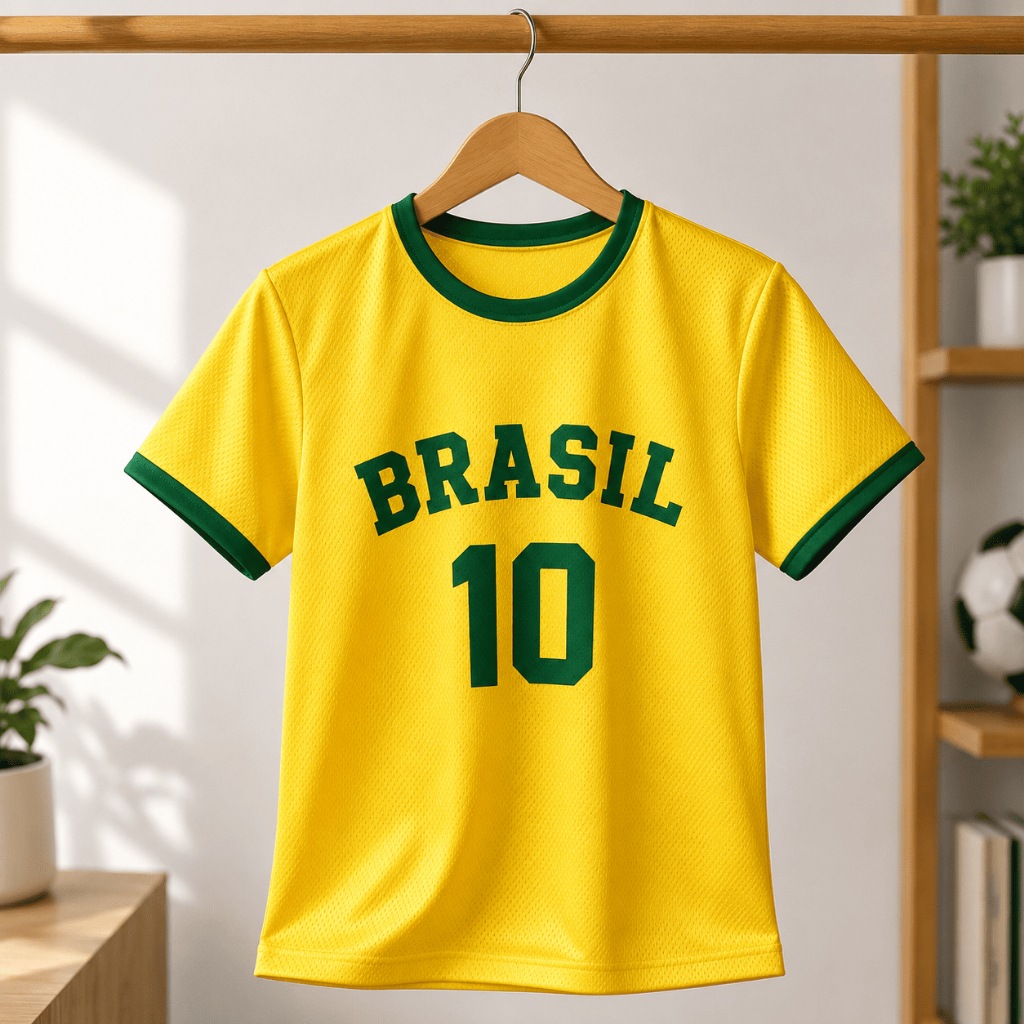 Conjunto Menino Infantil Juvenil Brasil Kit 2 Peças Moda Verão Top Ou Camisa
