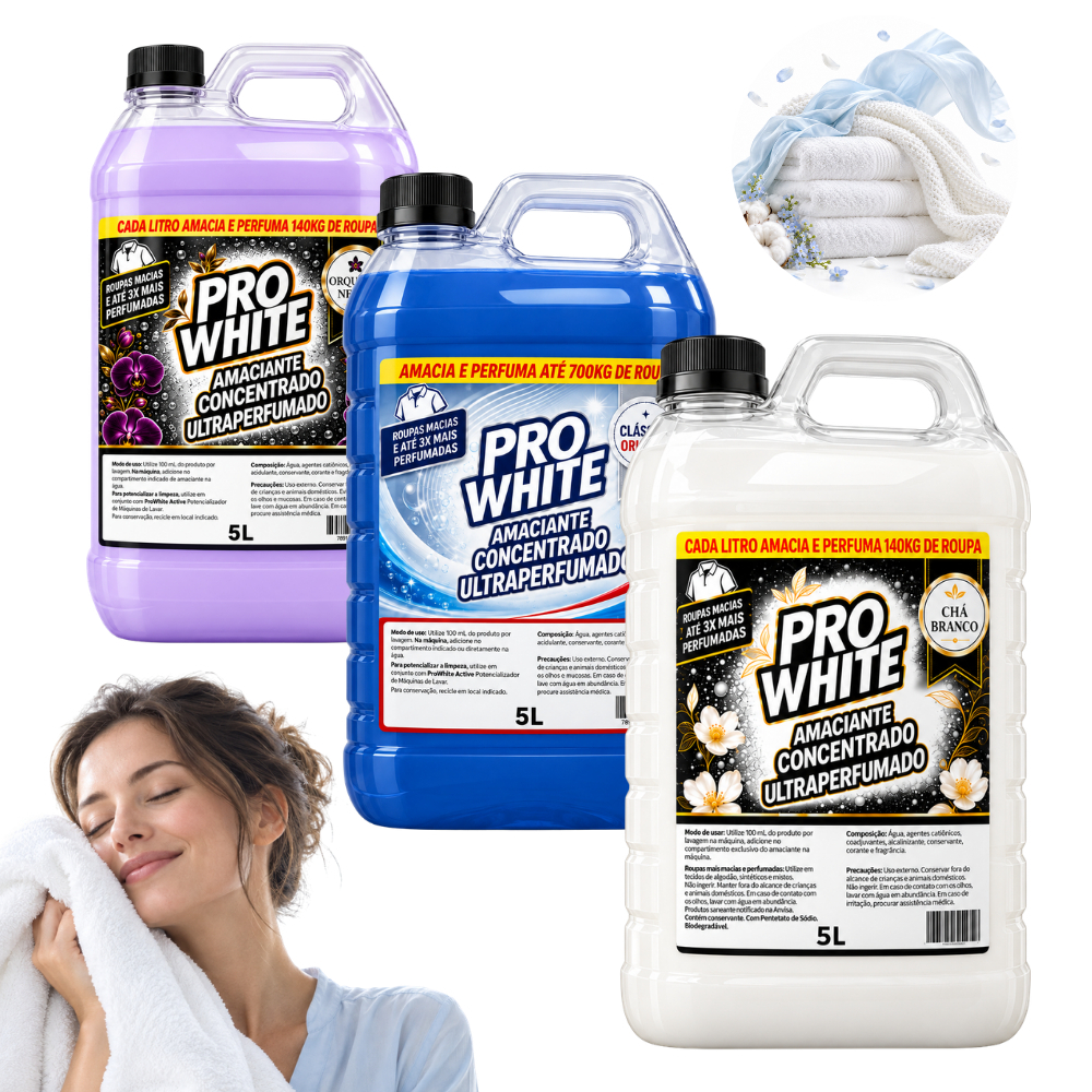 5L Amaciante Concentrado Perfumado Roupas Macias Pro White