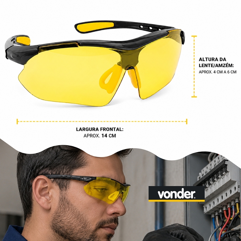 Kit 6x Óculos de Protenção VONDER Boxer Epi Maior Segurança · foto 2
