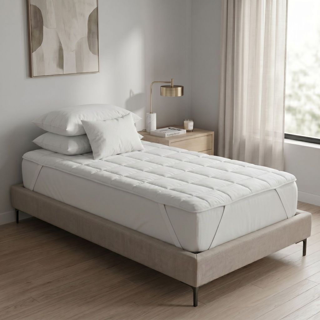 Pillow top solteiro protetor de colchão micropercal 400 fios branco