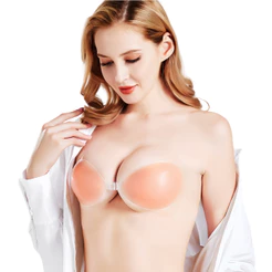 Z&D Lingerie Sutiã Adesivo De Silicone Sem Alças E Sem Costas Com Fecho Frontal Nude