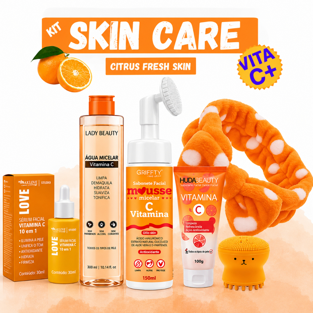 Kit Skin Care Vitamina C Limpeza de Pele Profunda