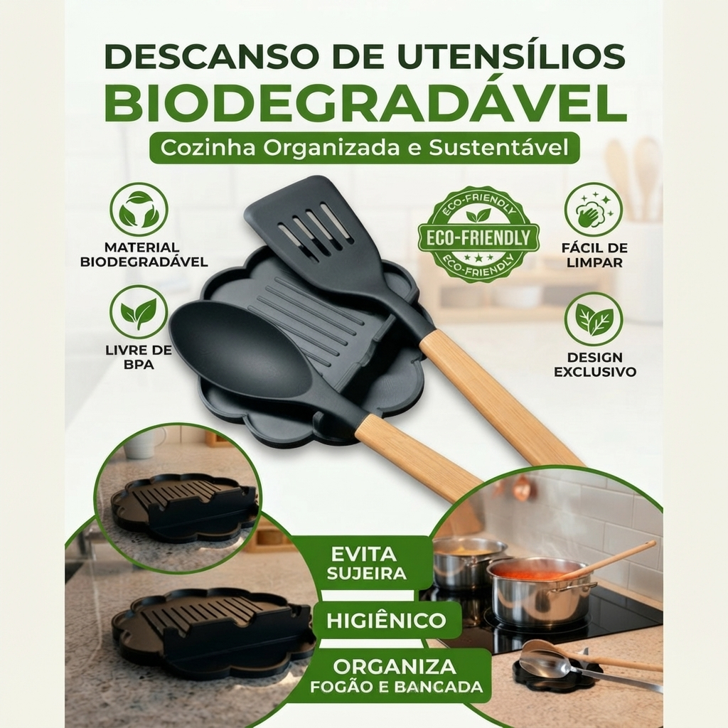 Descanso Suporte Organizador de Talheres e Utensílios – Tam G 15x15cm
