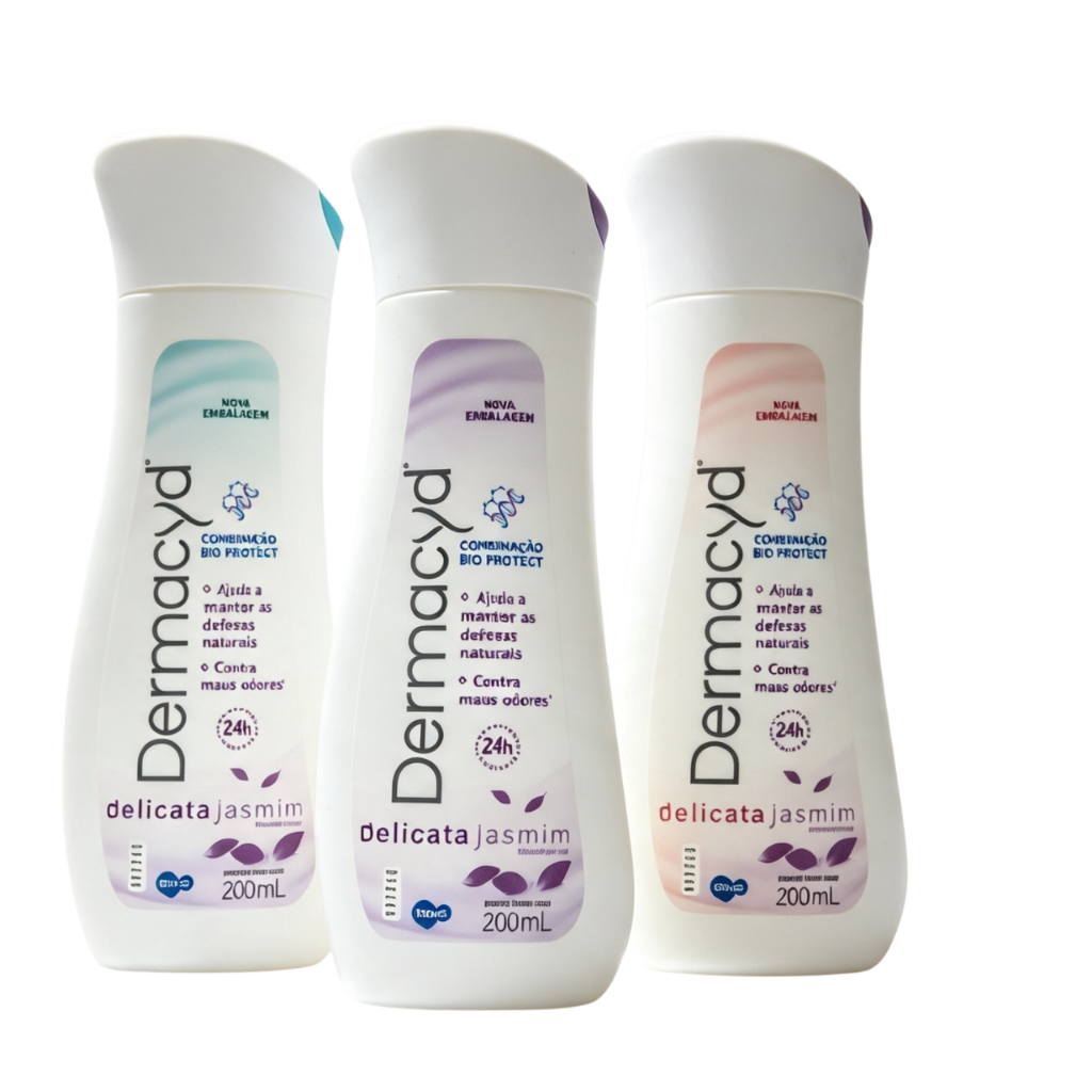 SABONETE LÍGUIDO ÍNTIMO DERMACYD 200 ML HIGIENE E CUIDADO ÍNTIMO DIÁRIO EM 3 FRAGANCIA