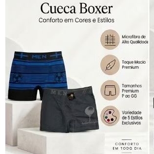 Kit 10 ou 4 Cuecas Boxers Masculina Microfibra Sem Costura Premium Sortidas