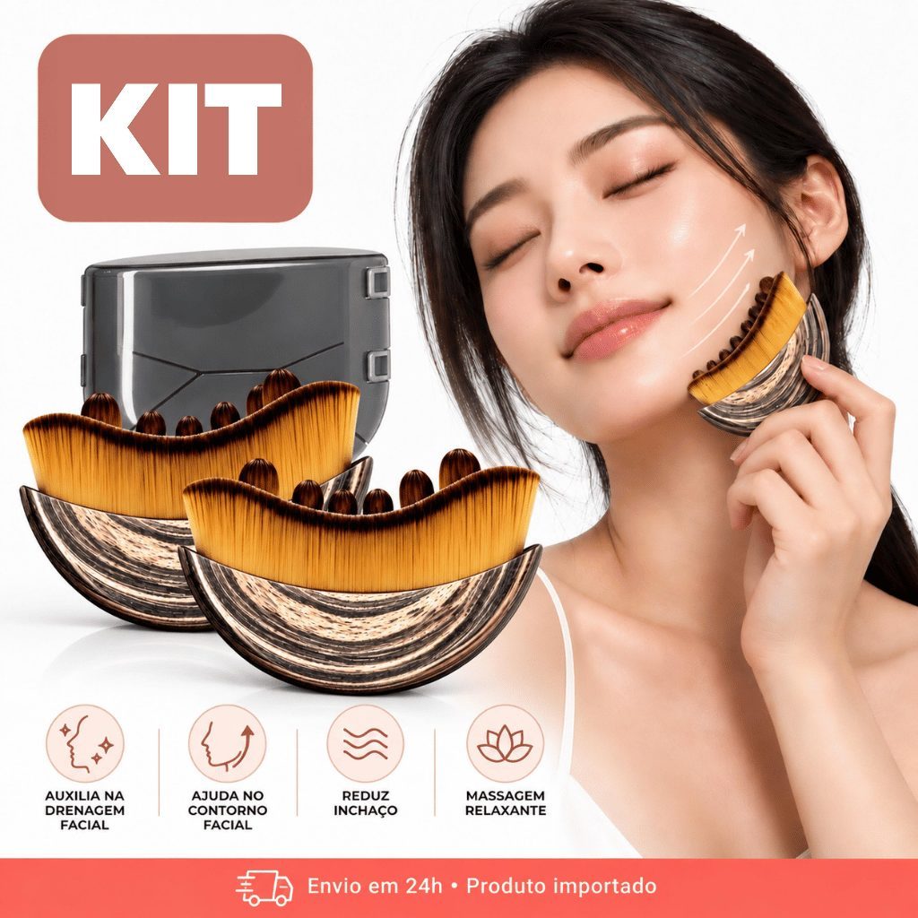 Escova Drenagem Facial Linfática Modeladora Rosto Contorno Facial Skincare