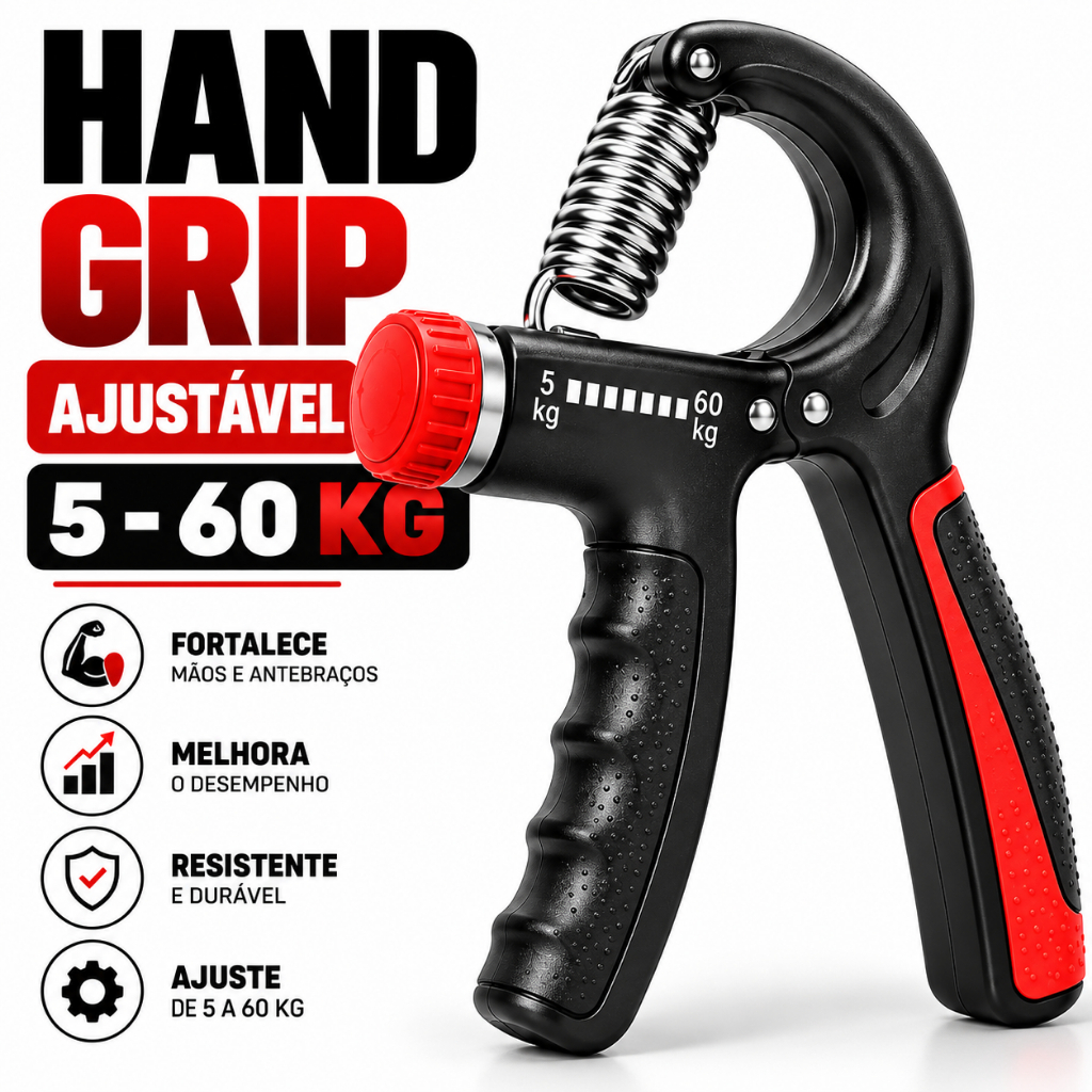 Hand Grip Ajustável 5 a 60kg Fortalecedor de Mãos Punho Antebraço Exercício Academia