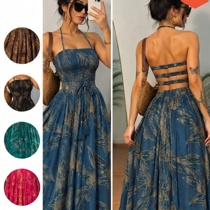 Vestido Tomara que Caia Longo Estampado Plus Size
