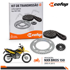 Kit Relação Tração Transmissão Honda Nxr Bros 150 2003 2004 2005 2006 2007 A 2015 Original Cofap
