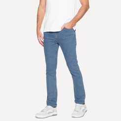 Calça Tommy Jeans Original Masculina Skinny Simon Flag Azul