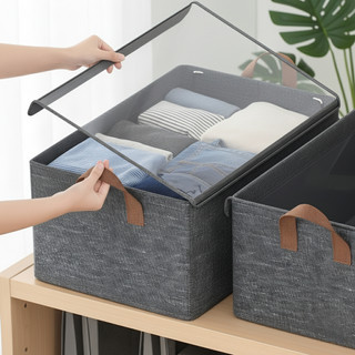 KIT até 10 Caixas Organizadoras Com Tampa Transparente E Sem Tampa Grande Dobrável Resist…