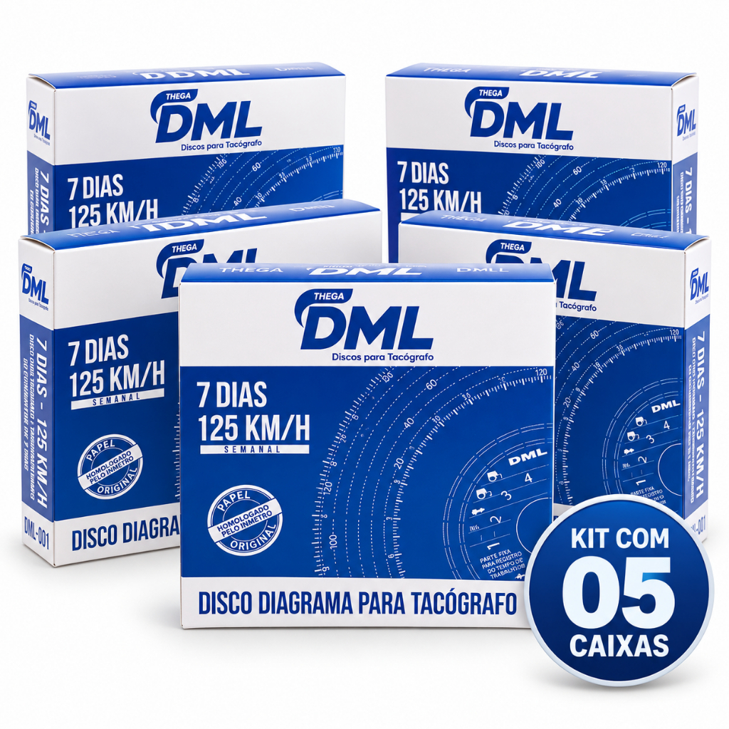Disco De Tacografo Semanal 125x7d Dml - 05 caixas