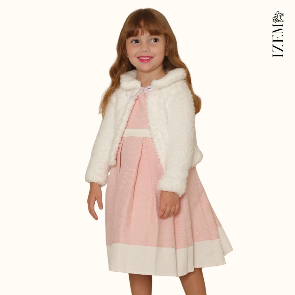 Bolero Infantil Teddy Casaquinho Menina Aberto Frio