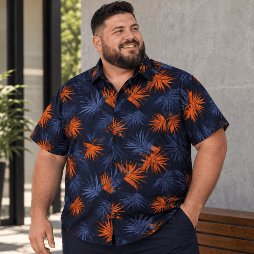 Camisa Masculina Estampada Tactel Elastano Super Confortável Tamanho Especial Plus Size Extra Grande