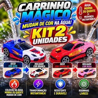 KIT 1,2,4 Carrinho Muda de Cor na Agua Magico Infantil Carro Colorido Brinquedo Colecionavel Presente Dia Criancas