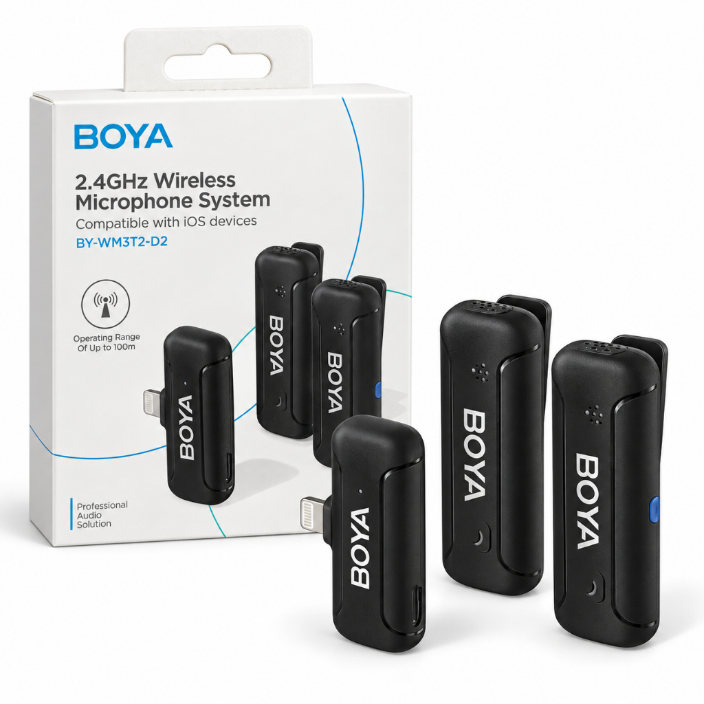 Microfone Lapela Boya BY-WM3T2-D2 Conector Lightning Para iPhone 11/12/13/14