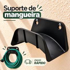 Suporte para Mangueira de Parede Plástico Resistente Preto Jardim Quintal Organizador