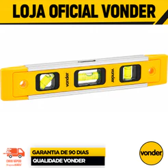 Nível de Alumínio 9" Vonder Com Base Magnética Ferramenta de Medição ENVIO IMEDIATO