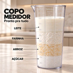 Copo Medidor Graduado 500ml Multiuso com Bico Dosador de Plástico com Medida