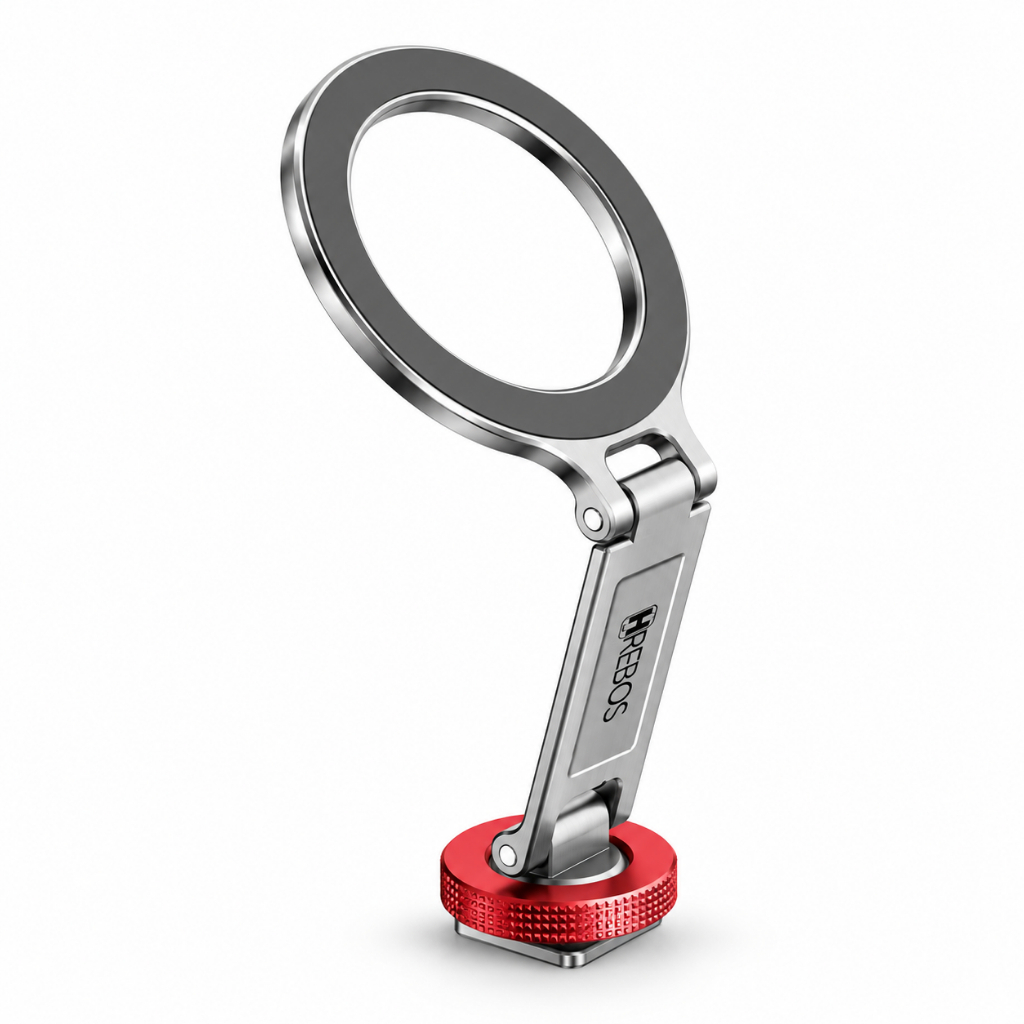Suporte Magnético para Celular Hrebos Dobrável MagSafe para Câmera Tripé Mesa iPhone