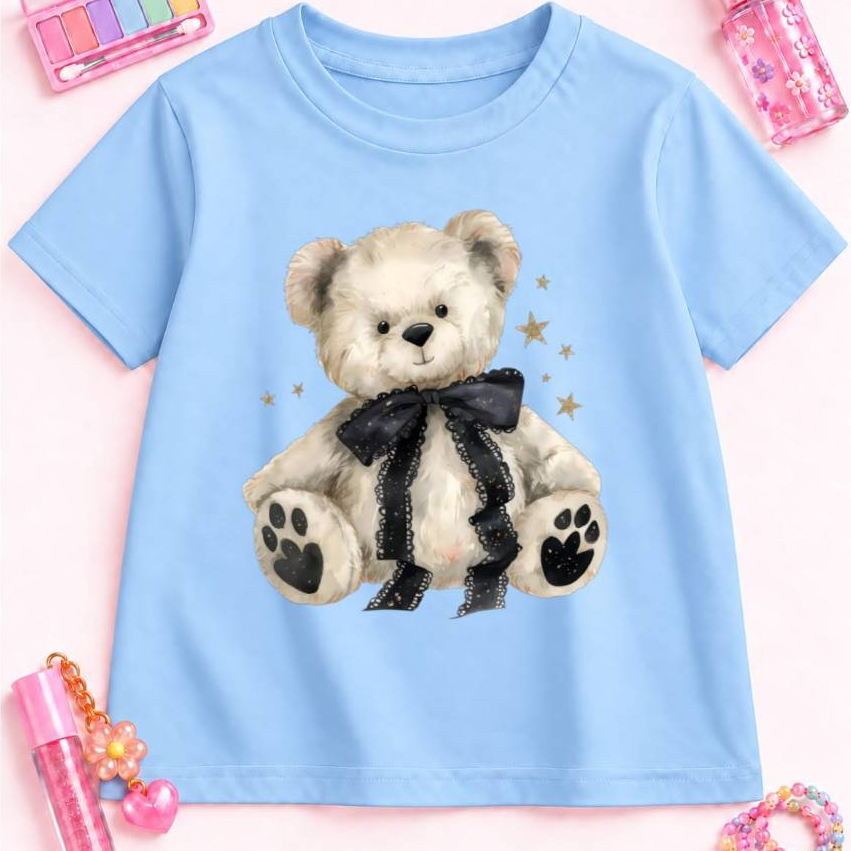 camiseta fofa e confortavel com estampa de ursinho 2 ao 16 estilosa