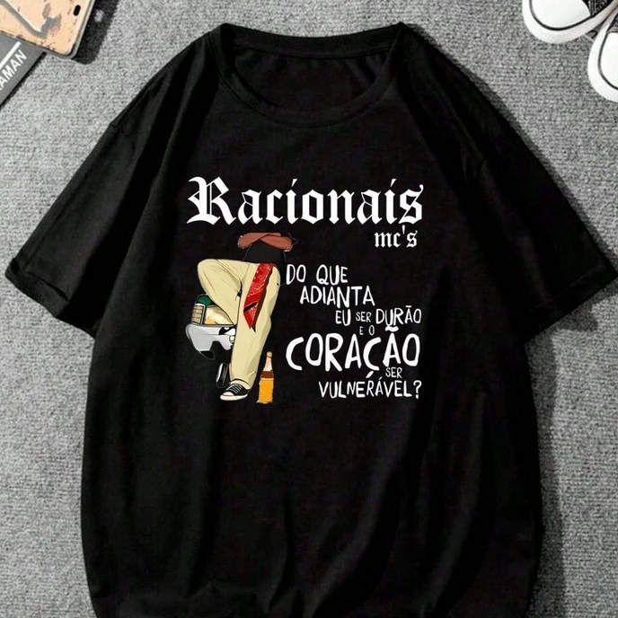 Camiseta Racionais Coração Unissex 100% Algodão Streetwear Lançamento - ENVIO IMEDIATO!!!