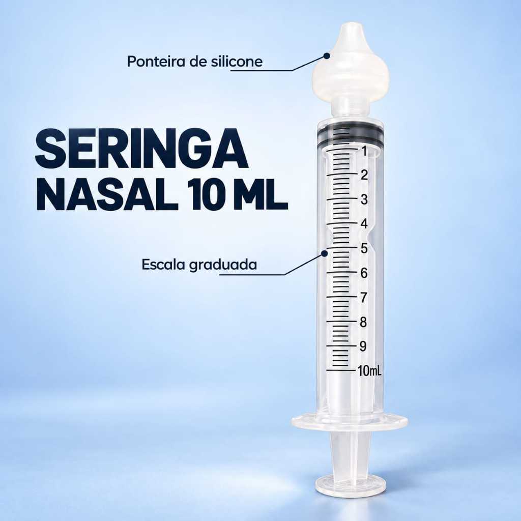 Seringa para Lavagem Nasal 10ml com Ponteira de Silicone – Higiene Nasal