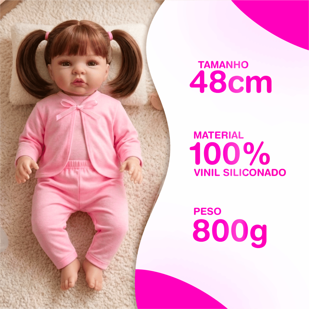 Boneca Bebê Reborn Realista em Vinil Siliconado ++ 10 itens Pode Dar Banho · foto 2