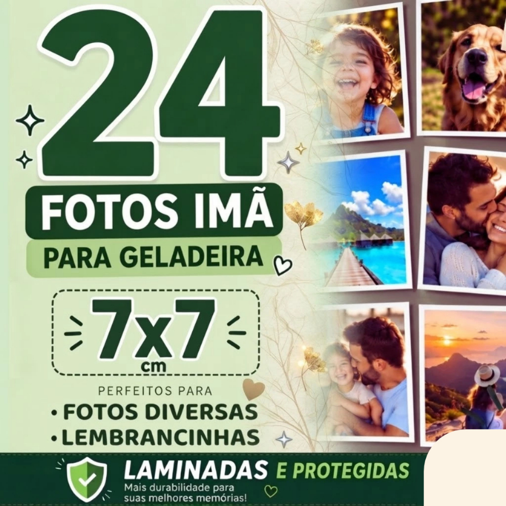 Fotos Imãs de Geladeira PREMIUM - 7x7 CM - IMÃ TOTAL ATRÁS - NÃO DESBOTAM - PERFEITOS TAMBÉM PARA LEMBRANCINHAS