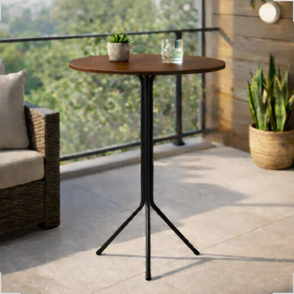 Mesa Bistrô Alta/Baixa Aço MDF Bar Cozinha Balcão Lanchonete Area Gourmet